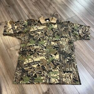 Sasquatch Camo Polo Shirt Hunting Outdoors Nature Men Large Bin D-26